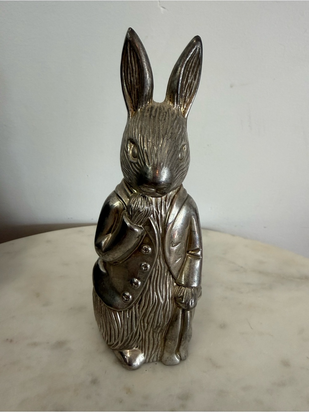 Vintage Peter Rabbit Silver Metal Coin Bank F. Warne & Co Godinger